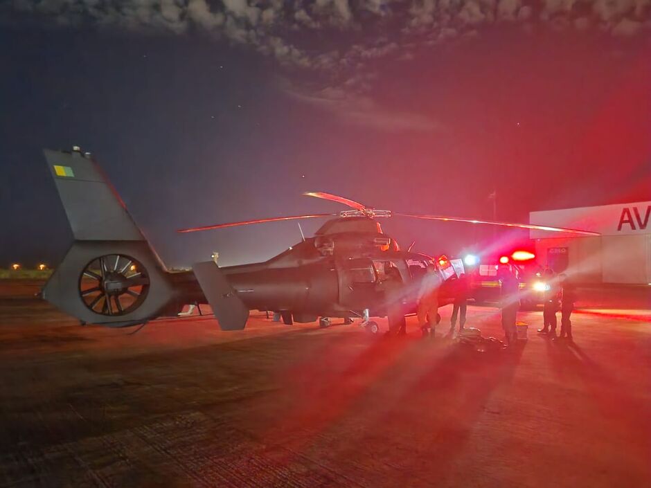 Ela foi resgatada de helicóptero 