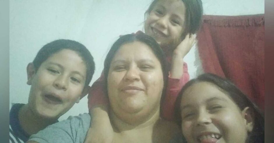 Jocimara e os três filhos