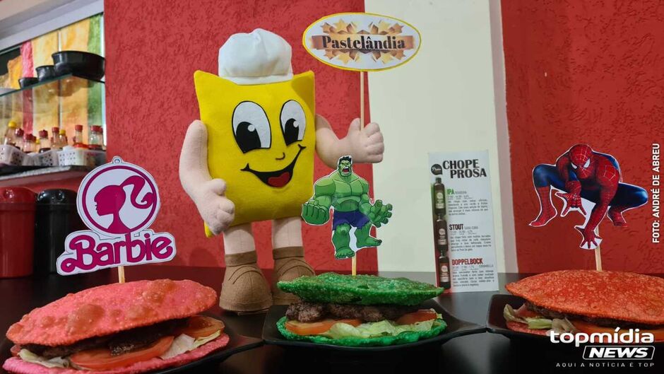 Pastel burger é uma das novidades da Pastelândia 