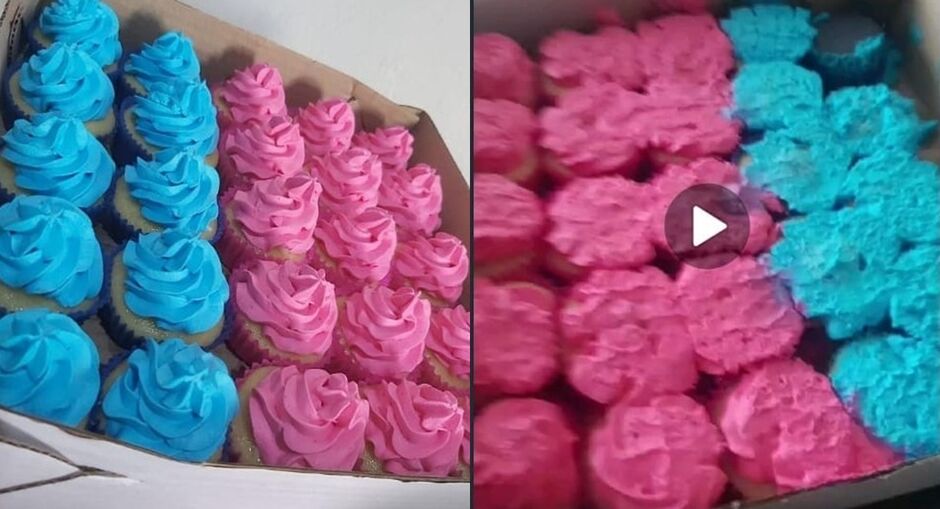 Bolinhos antes da entrega e depois na casa da cliente