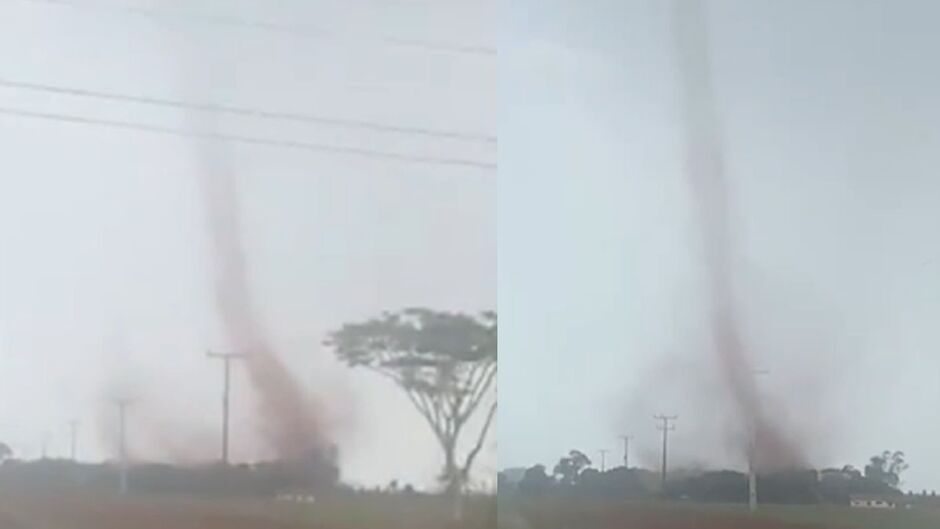 Tornado foi visto na área rural da cidade