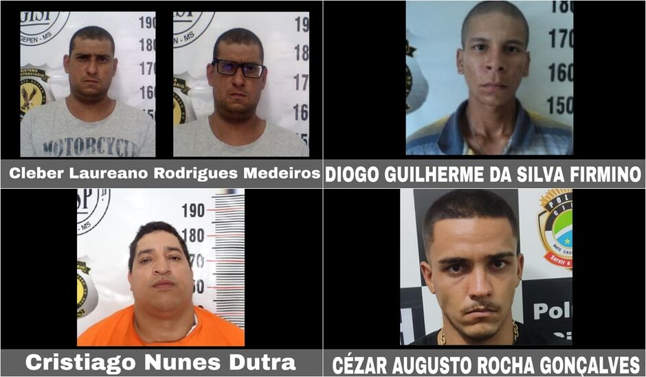 Polícia divulgou imagens dos foragidos