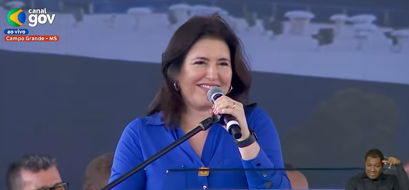 Simone Tebet em evento com Lula em Campo Grande