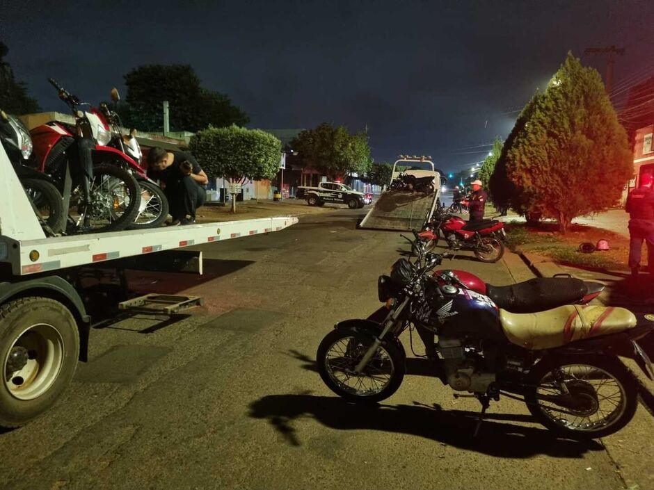 Operação de trânsito apreende 11 motos irregulares e multa 23 condutores no Aero Rancho 