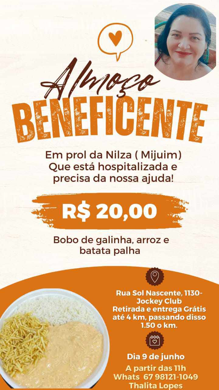 Para conseguir dinheiro, família realiza um almoço beneficente