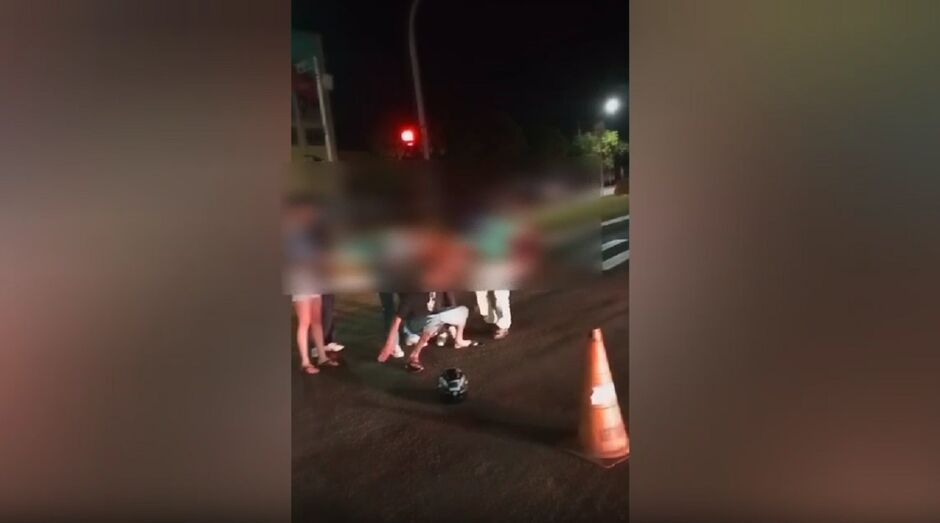 Motociclista foi socorrido pelo SAMU 