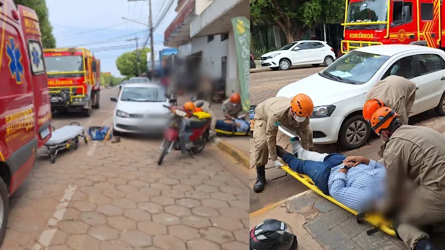 No local, foi constatada uma colisão entre uma motocicleta e uma caminhonete S-10