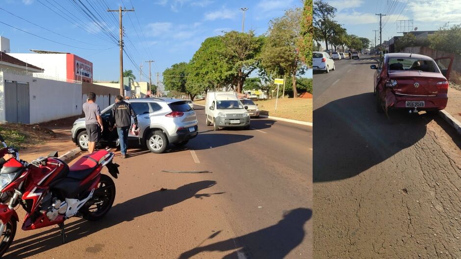 A batida aconteceu no sentido bairro - centro, no bairro Aero Rancho