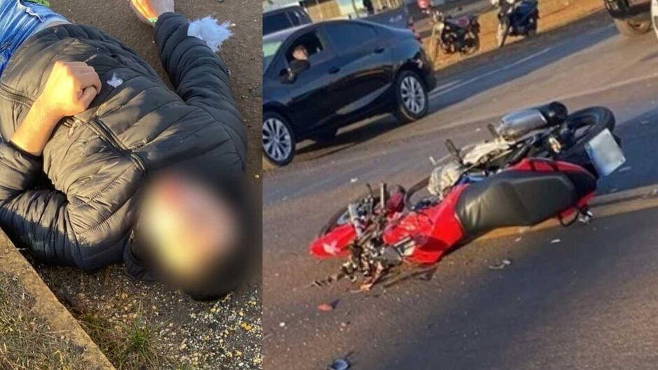 Motociclista fica em estado grave em acidente BR-163 em São Gabriel do Oeste