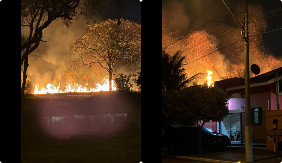 Incêndio em área de mata no Bairro Flor de Maio deixa moradores de Dourados em alerta