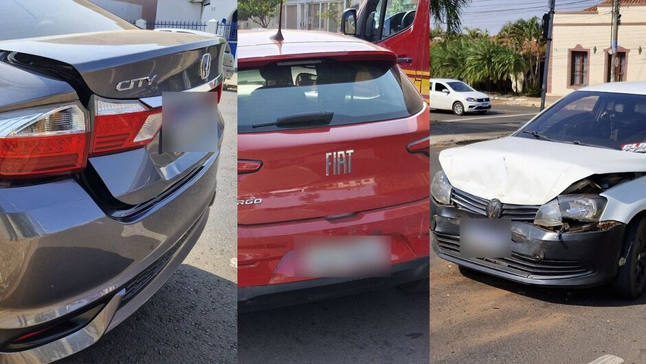 Motorista desatento causa engavetamento entre três carros no Jardim Amambaí