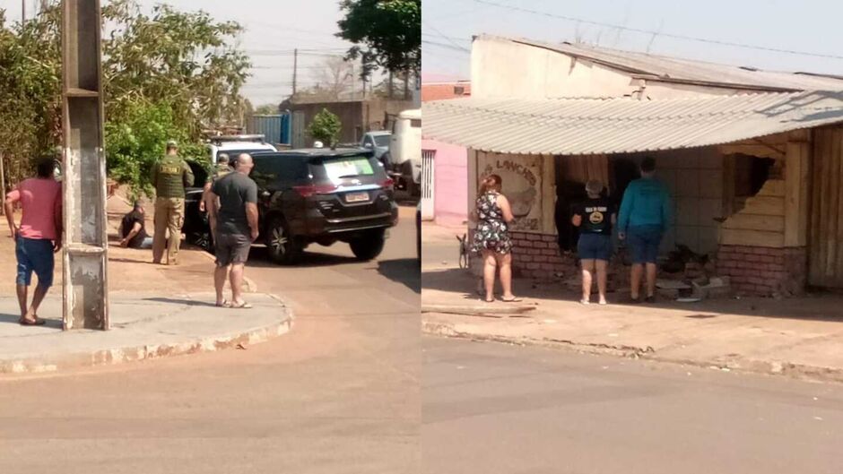 Muro da casa, que funciona como comércio também, ficou destruído