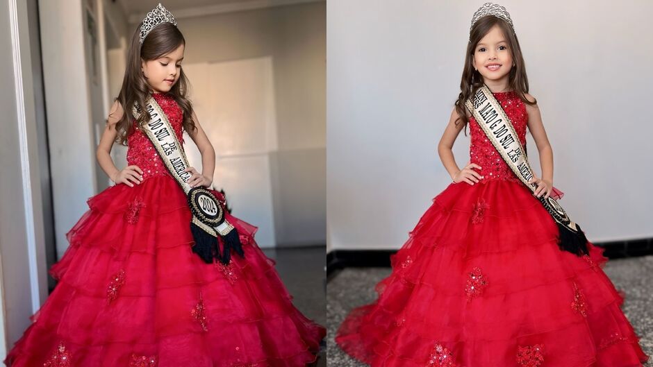 Cecília foi selecionada para participar do evento após ser aclamada Mini Miss Mato Grosso do Sul