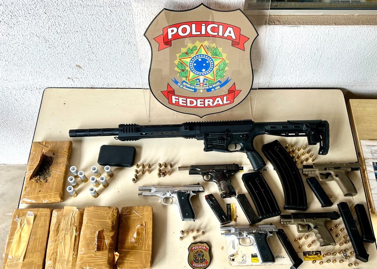 Armas apreendidas na ação da PF