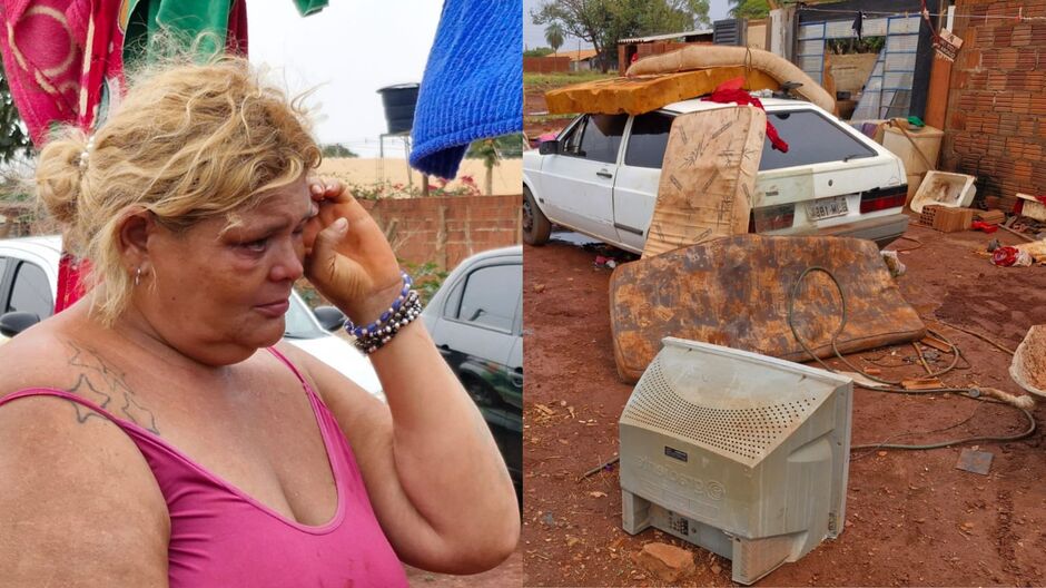 'Desesperador'. Família tem casa destruída pro chuva e ventania no Jardim Inápolis