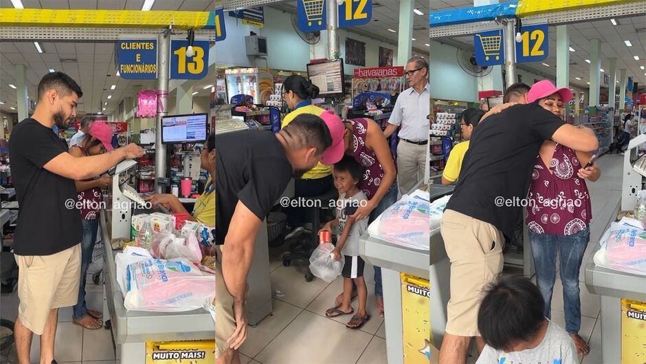 Influenciador viraliza com ação em paga compras clientes de supermercados em Campo Grande