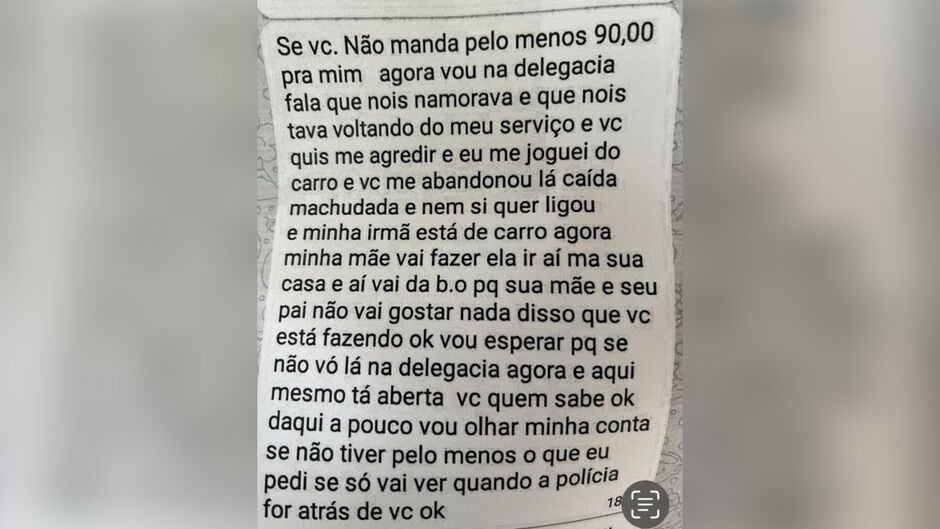 Em uma das últimas extorsões, ela exigiu dinheiro para despesa com manicure