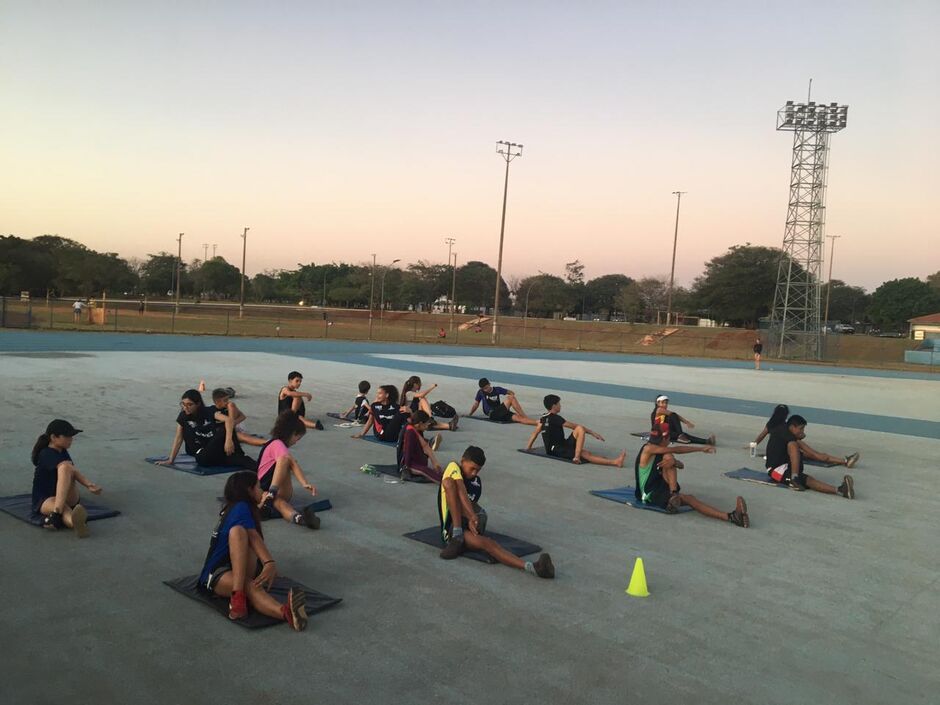 Cristiane e seus treinandos