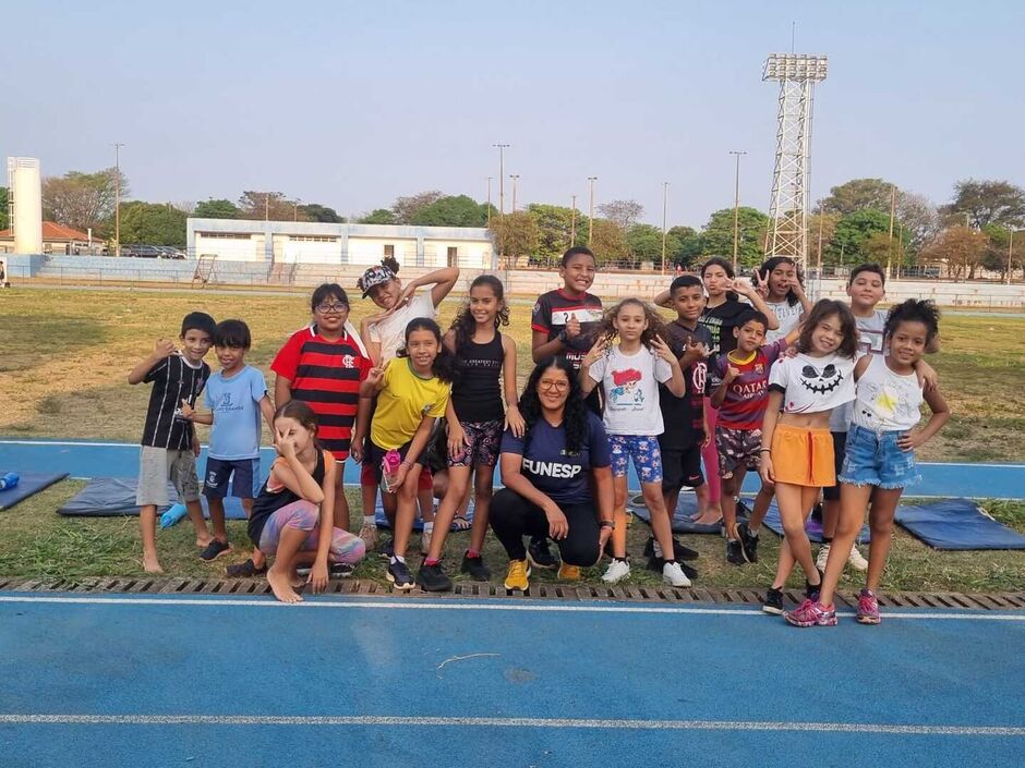 Cristiane e seus treinandos