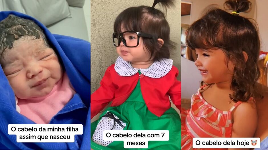 Lara tem apenas três anos, muito cabelo e muita beleza