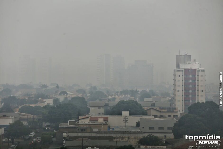 Campo Grande sumiu em meio a fumaça