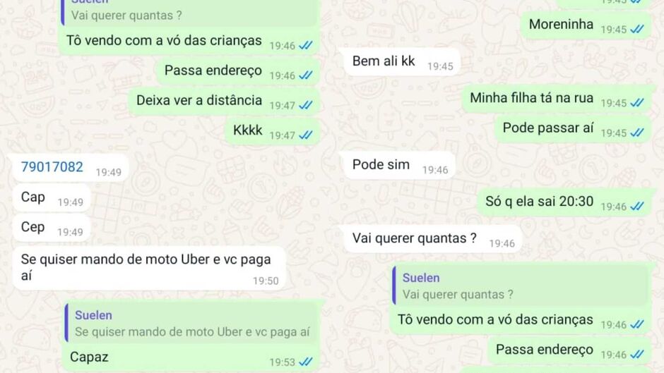 Protesto com mulheres que vendem os produtos