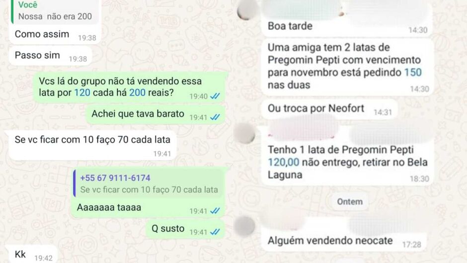 Protesto com mulheres que vendem os produtos