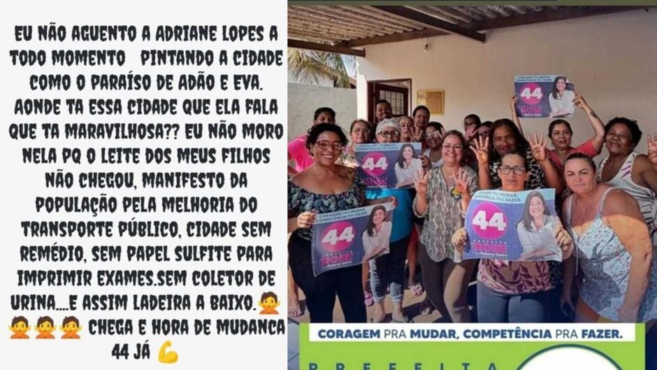 Protesto com mulheres que vendem os produtos