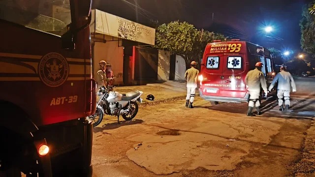 Motociclista é socorrido após acidente de trânsito em Anastácio  