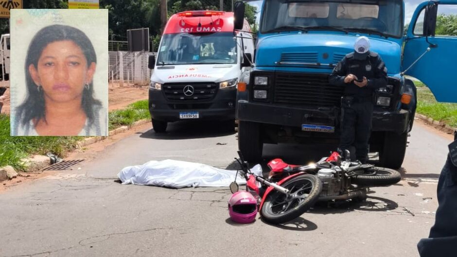 Maria do Carmo foi parar embaixo do veículo pesado