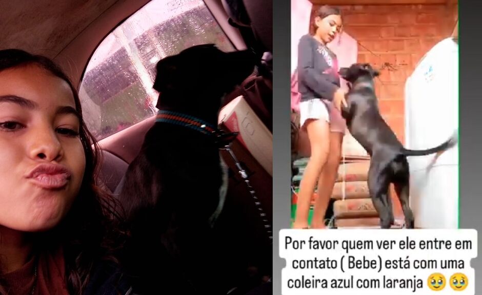 Nicolly e 'Bebê', que é o xodó da menina