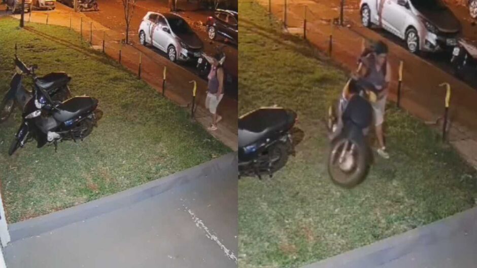 Mulher é flagrada furtando moto durante a madrugada em Dourados