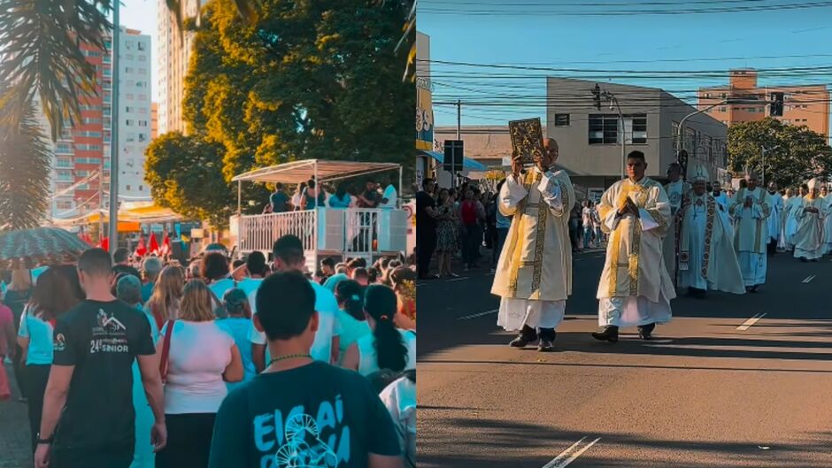 Missa foi precedida por peregrinação até catedral