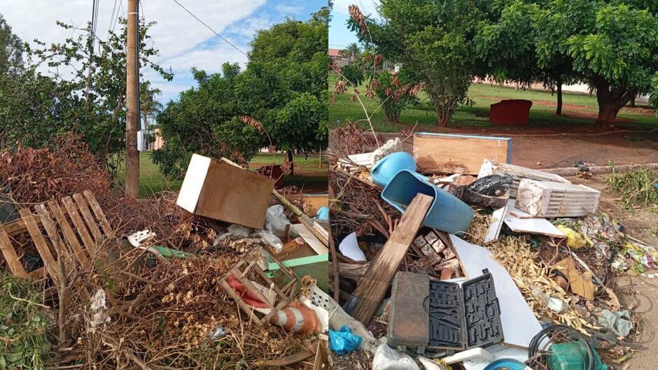 Moradores denunciam praça em situação de 'lixão' na Vila Palmira 