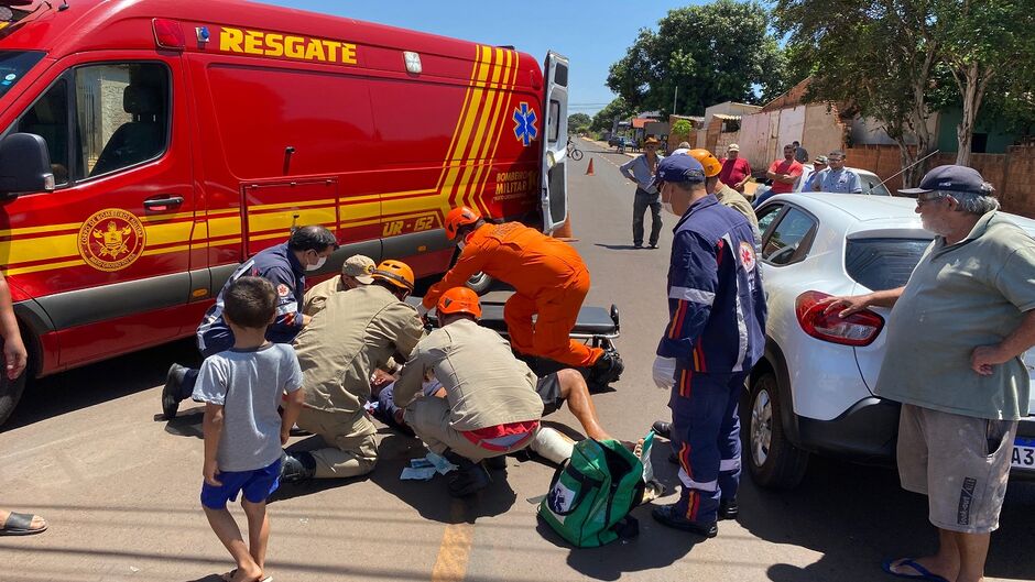 Vítima foi socorrida pelo Corpo de Bombeiros