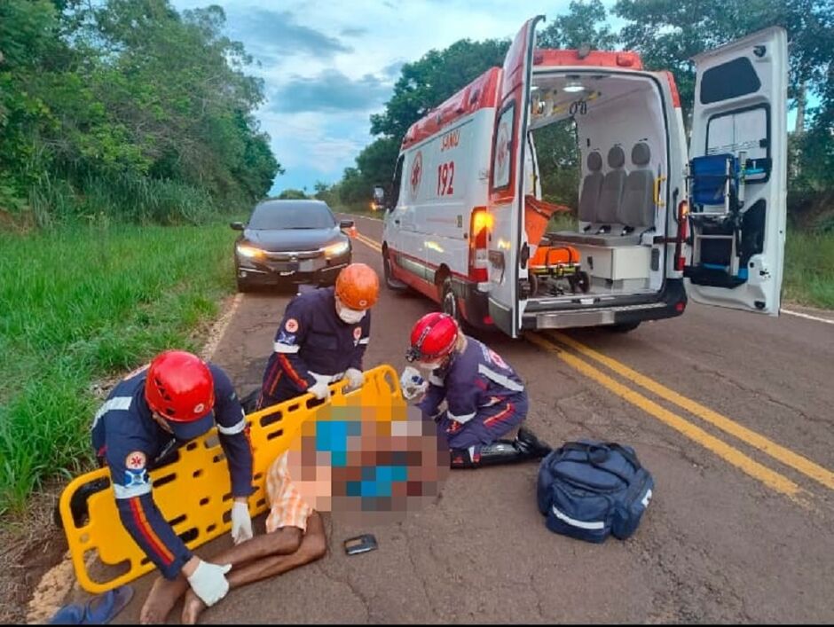Vítima recebeu os primeiros socorros do Samu