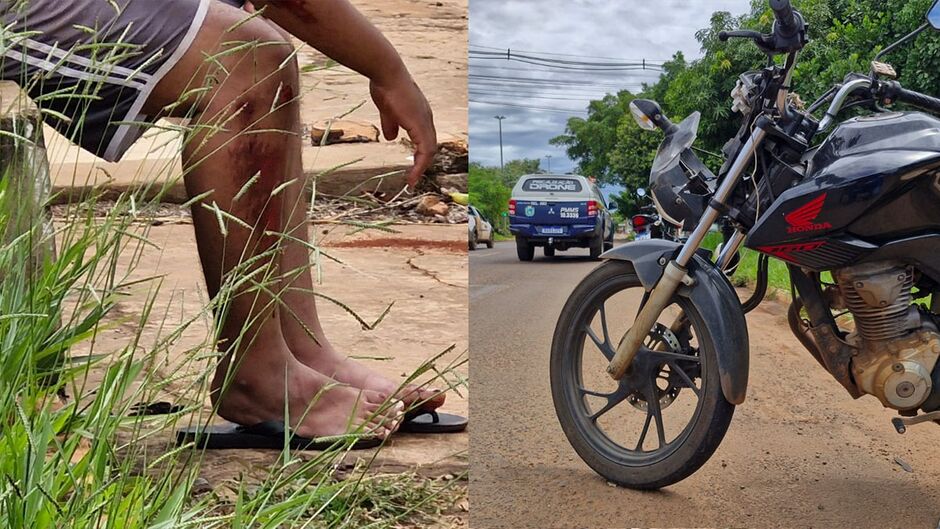 Motociclista distraído perde o controle e cai sobre outra moto na Gunter Hans 