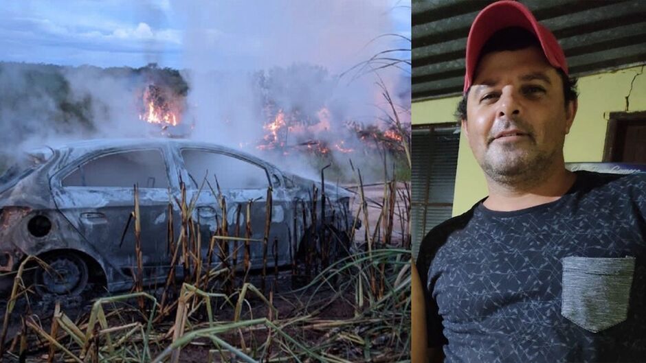Mãe faz apelo para encontrar filho desaparecido que teve carro incendiado em plantação