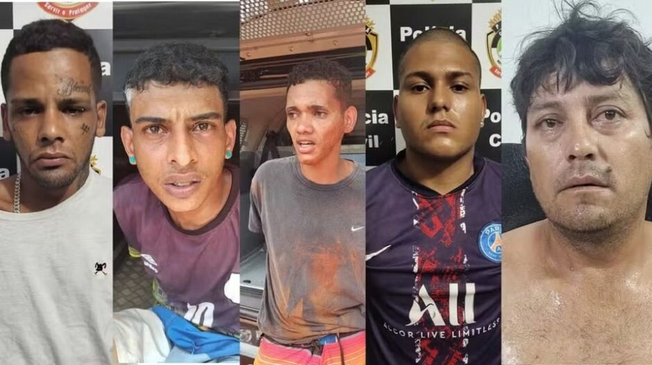 Os cinco envolvidos no crime