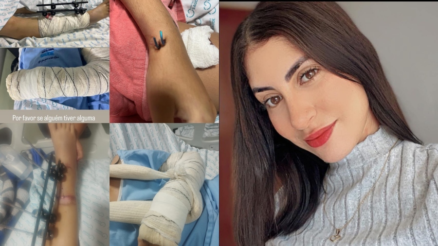 Brenda voltava do trabalho de moto quando foi atingida por um carro