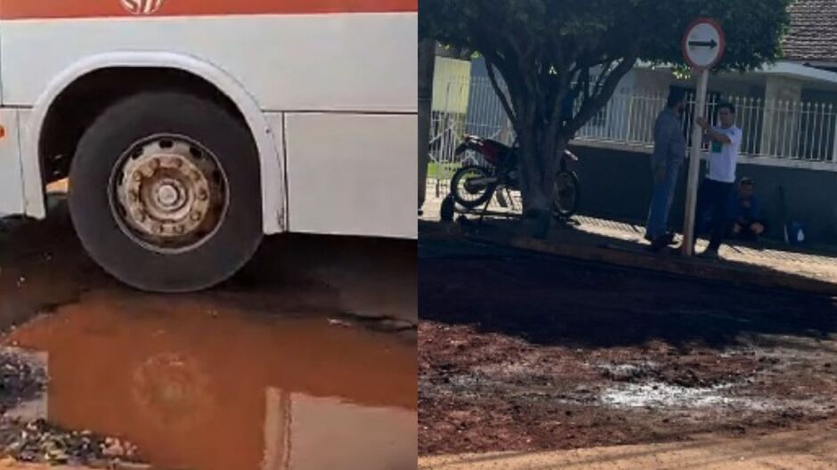 'antes' e 'depois' do buraco no Imá 