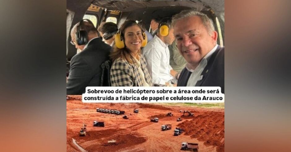 Jara e Vander sobrevoam latifúndio em Inocência 