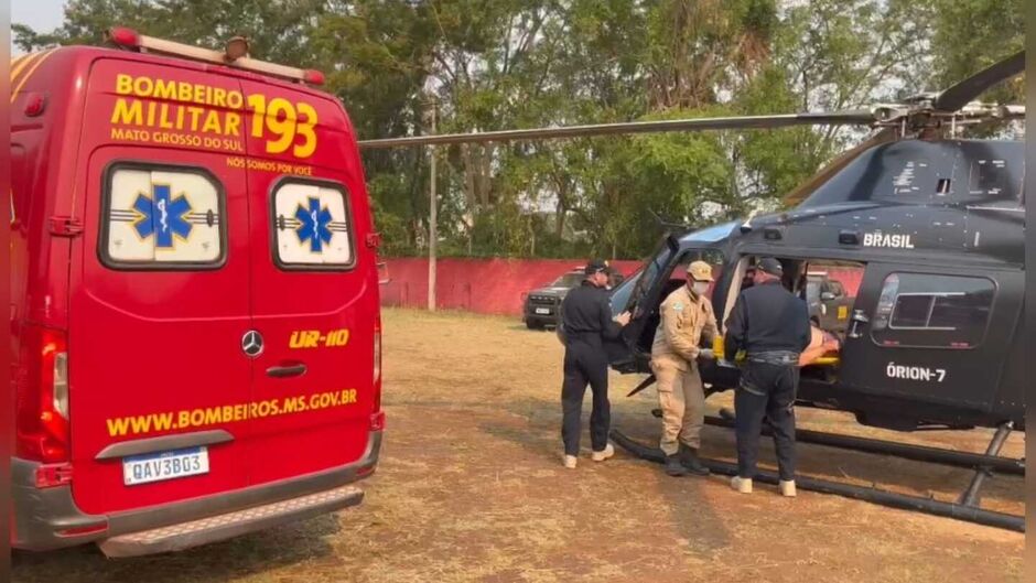 Vítima precisou ser socorrida de helicóptero 