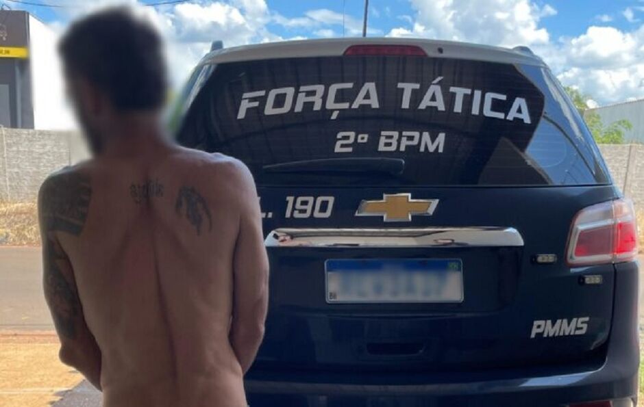 Suspeito foi conduzido à DEPAC de Três Lagoas após prisão.