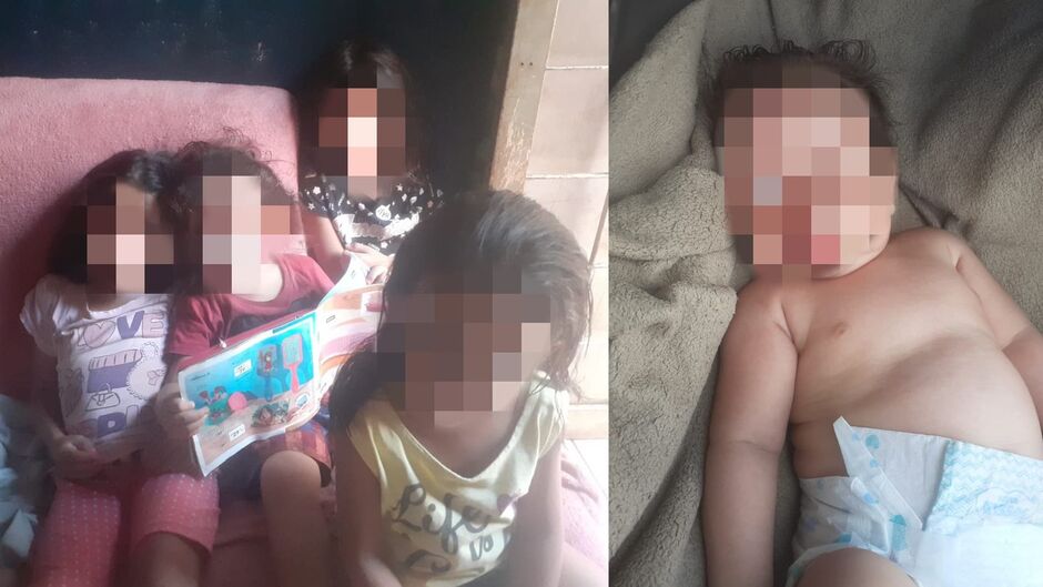 Crianças levadas ao abrigo