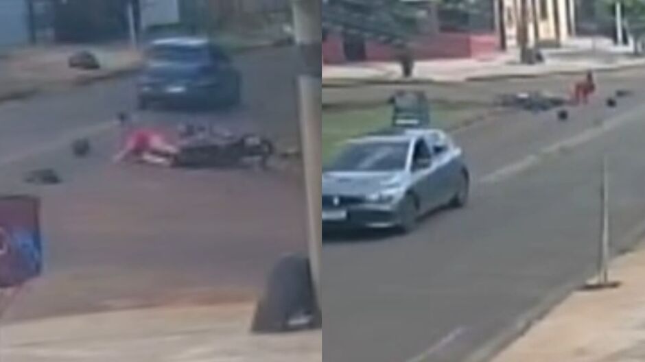 Câmera flagrou mais de um acidente no mesmo cruzamento