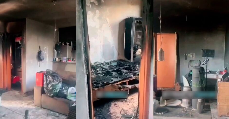 Apartamento destruído no Jardim Seminário