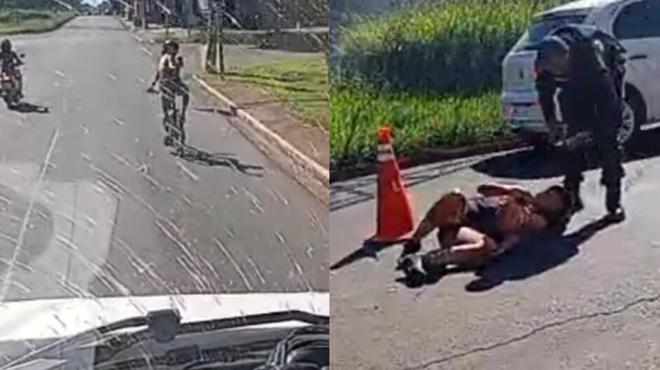 Ciclista teve uma das pernas machucadas