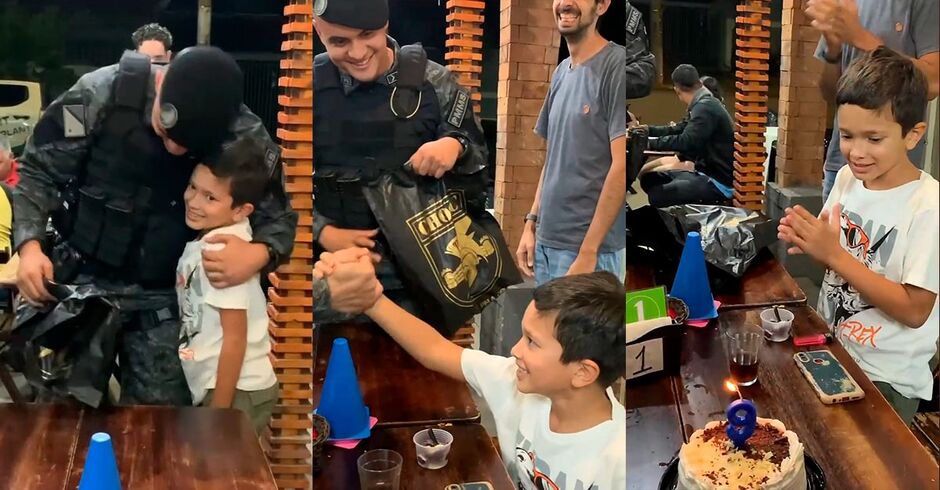 Arthur ficou bastante surpreso com a chegada dos militares