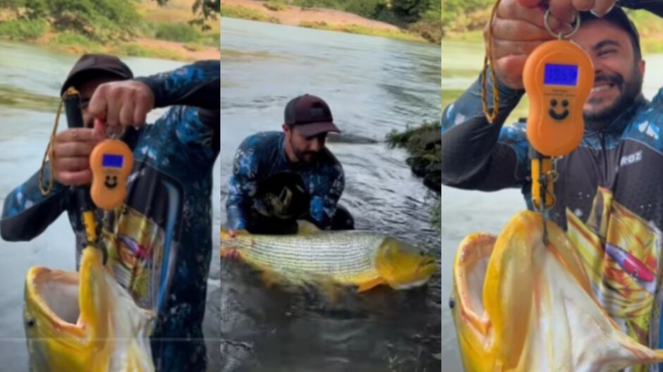 Tamanho de dourado fisgado por Thiago impressiona